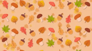 Mantar, palamudu ve meşe yaprakları, sonbahar arka plan