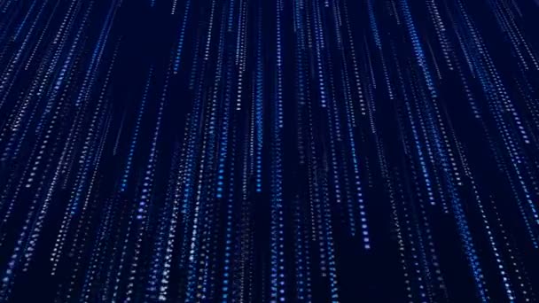 Abstraktní modré pozadí s padajícími částicemi — Stock video