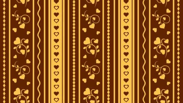 Gold hearts on the brown background — Stock Video