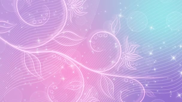 Summer colorful background 4K, flat animation with floral pattern, motion graphics — Stock Video