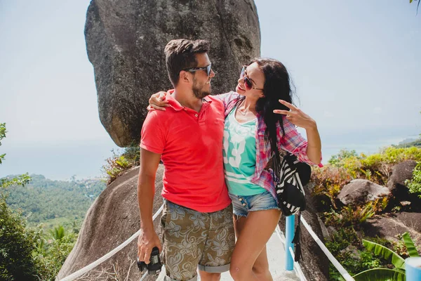 Joven Pareja Hipster Feliz Amor Viajando Alrededor Del Mundo Turismo — Foto de Stock