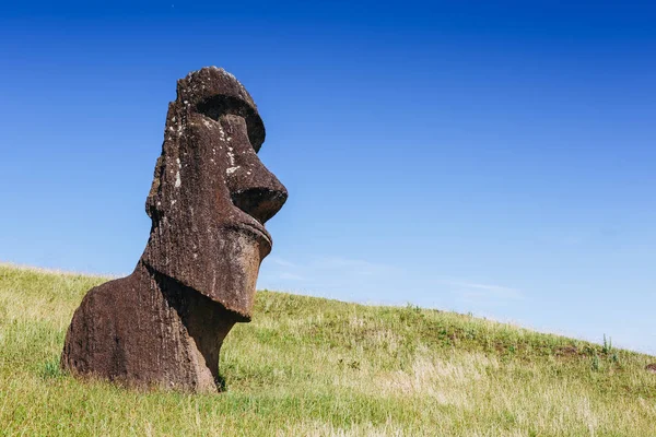 Moai Statyer Rano Raraku Vulkanen Påskön Rapa Nui National Park — Stockfoto