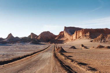 Gün batımında, Şili Atacama Çölü'nde Moon Valley