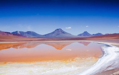 Şili San Pedro de Atacama yakınındaki dağlık şaşırtıcı Gölü