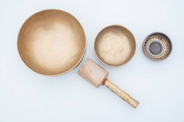 Wholistic şifa Tibet şarkı kase düz yatıyordu kompozisyon