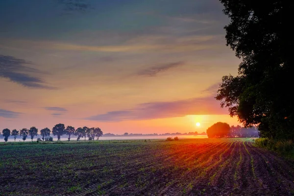 Renkli parlayan gün doğumu 