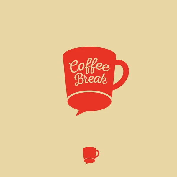 Kaffeeklatsch Kaffeepause Logo Kommunikation Oder Chat Logo Flache Tasse Mit — Stockvektor