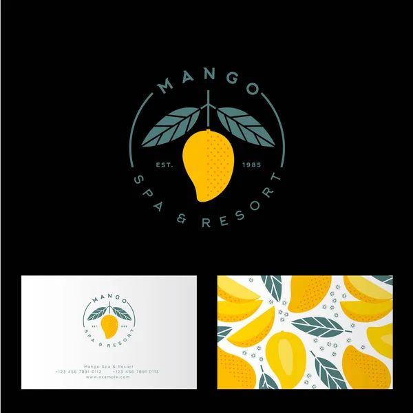 Mango Spa Resort Hotel Logo Mango Emblem Leaves Identity Business Royalty Free Stock Illustrations
