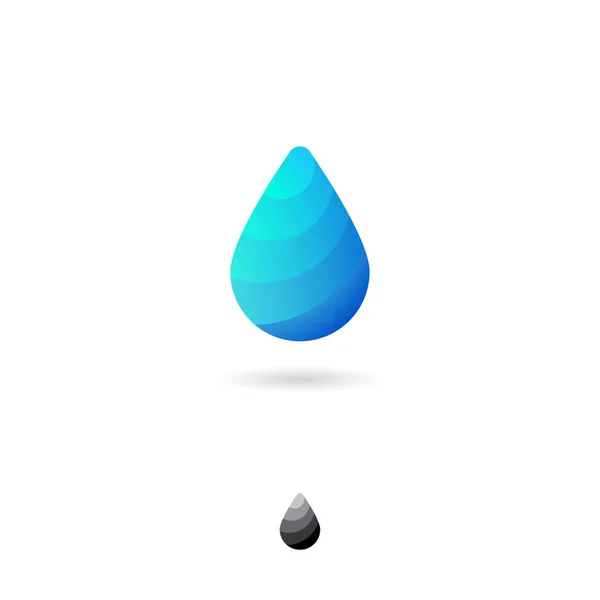 Släpp Ikonen Vatten Droppe Emblem Klart Vatten Och Ren Miljö — Stock vektor