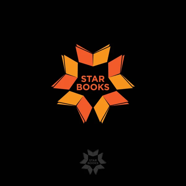 Logo Star Books Chat Bibliothèque Numérique Communauté Littéraire Étoile Compose — Image vectorielle