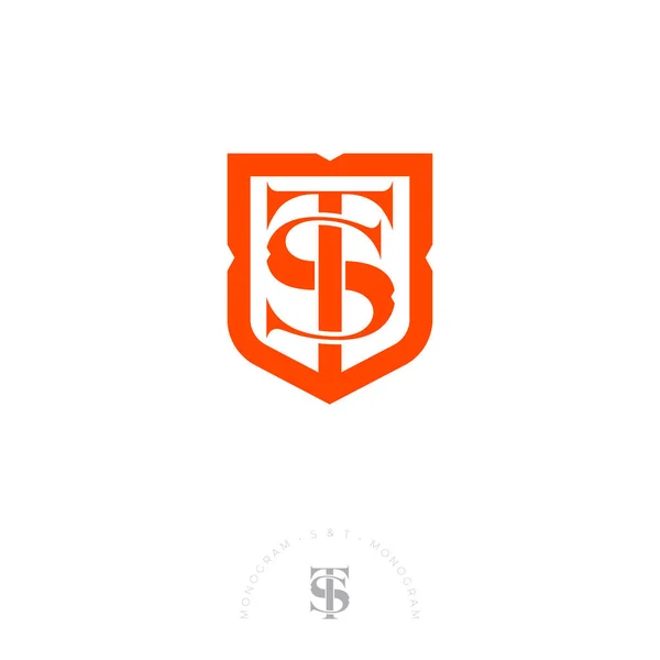 Logo Lettres Emblème Orange Sur Fond Clair Option Monochrome — Image vectorielle