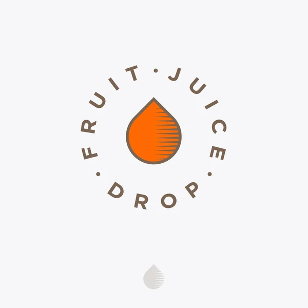 Logo Goutte Jus Fruit Goutte Orange Lettres Sur Cercle Logo — Image vectorielle