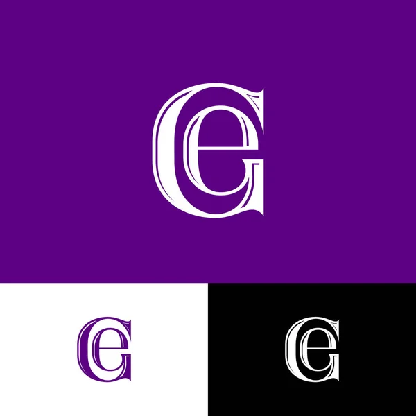 Brief Monogram Bestaan Uit Violet Letters Identiteit Optie Monochroom — Stockvector