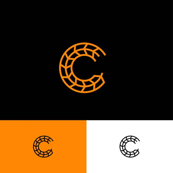 Monogramme Lettre Comme Épillets Boulangerie Pâtisserie Symbole Céréalier Logo Agricole — Image vectorielle