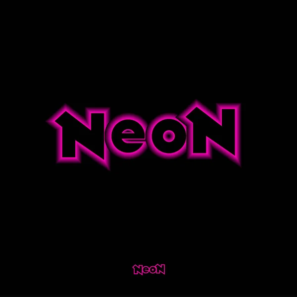 Neon Logo Samenstelling Van Brief Abstracte Teken Met Roze Neon — Stockvector
