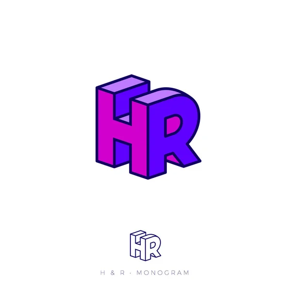 Logotipo Letras Bloco Logotipo Recursos Humanos Multi Emblema Colorido Como —  Vetores de Stock