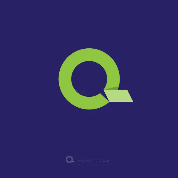 Brief Origami Logo Monogram Letter Als Een Groen Lint — Stockvector