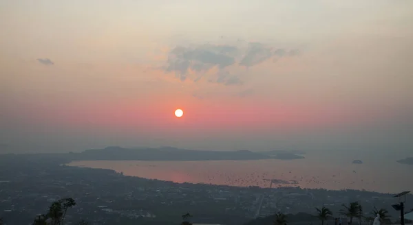 Tôt Matin Soleil Lève Dessus Île Lever Soleil Sur Lagune — Photo