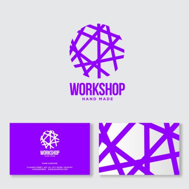 İğne işi logosu. İğne işi için alışveriş yapın. El yapımı ürün. Örgü, nakış ve dikiş topluluğu.