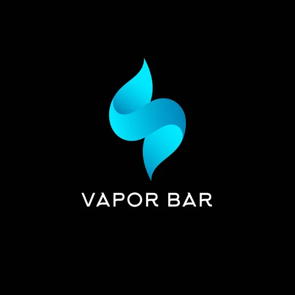 Logo Barra Vaporizador Icono Humo Abstracto Azul Logo Tienda Vape — Vector de stock