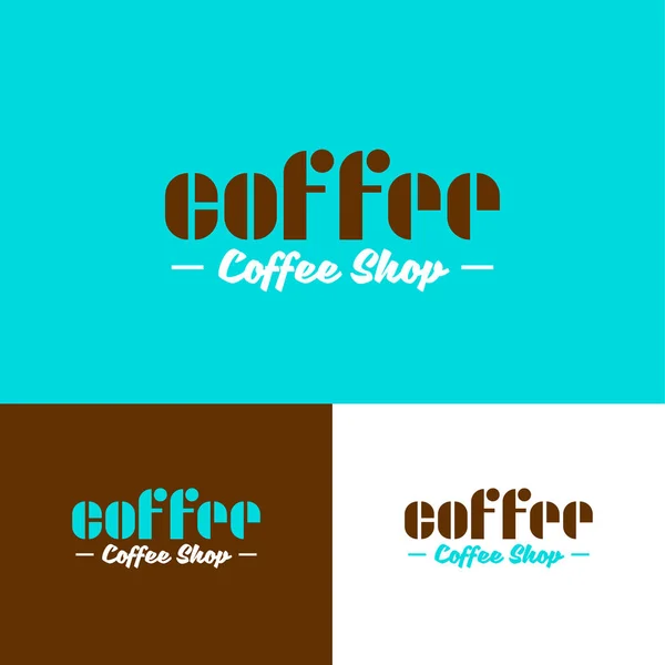 Café Logo Briefe Wie Kaffeebohnen Kaffee Emblem Schriftzug Auf Unterschiedlichem — Stockvektor