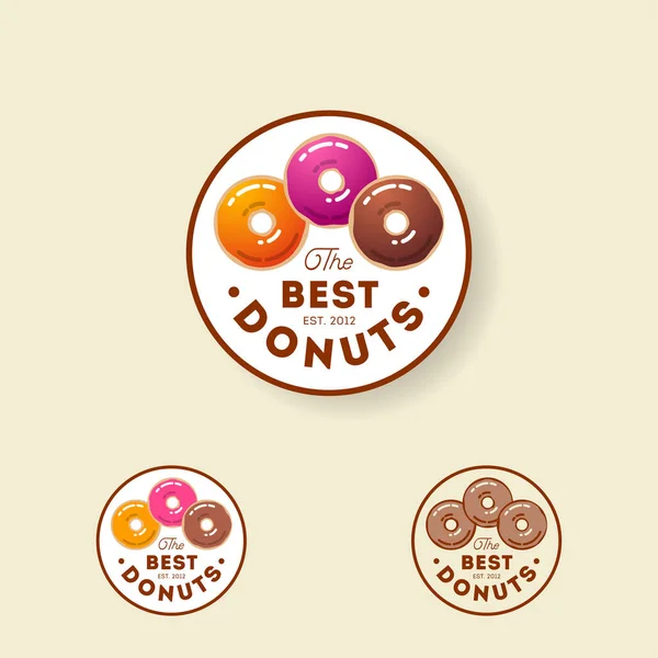 Das Beste Donut Logo Bäckerei Und Konditorei Emblem Krapfen Und — Stockvektor