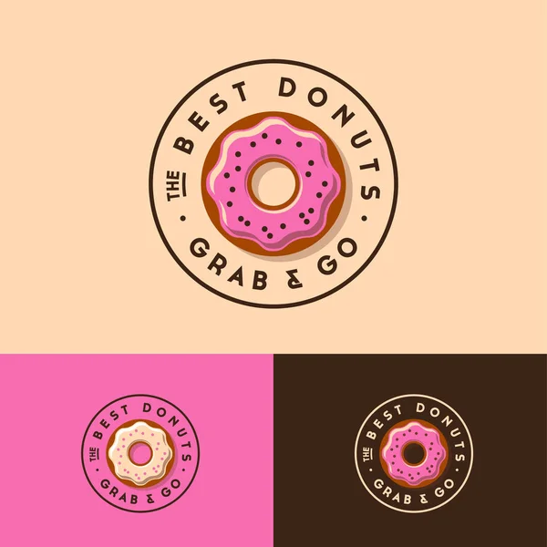 Das Beste Donuts Logo Bäckerei Und Donuts Café Emblem Donut — Stockvektor