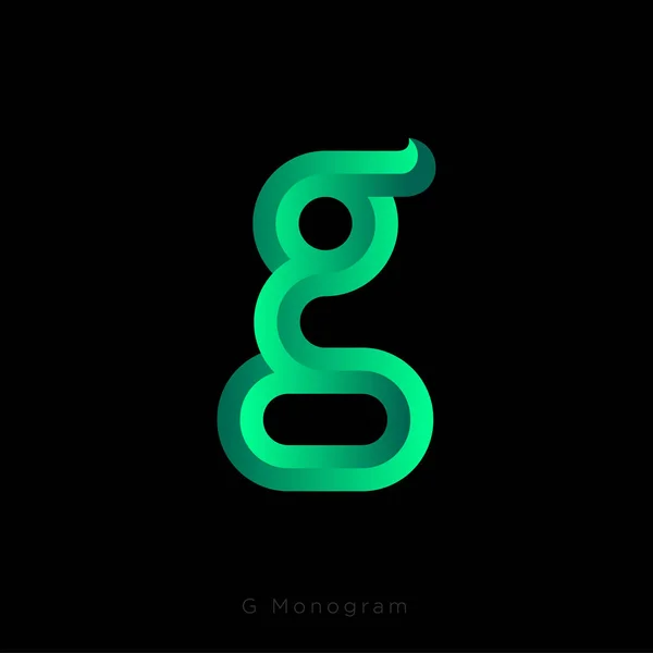 Logo Dopisu Krásné Objemičné Písmeno Fasetami Tmavém Pozadí Zelený Symbol — Stockový vektor