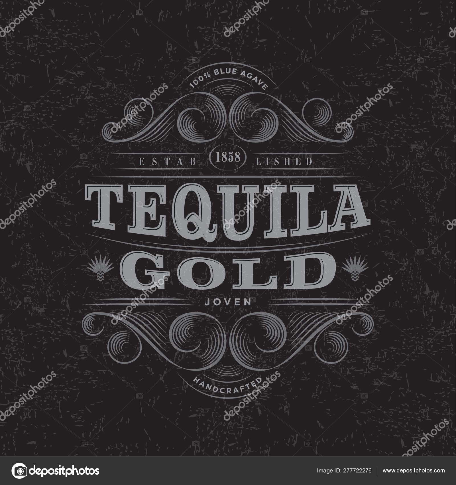 Tequila Gold Logo Tequila Gold Label Premium Packaging Design Lettering