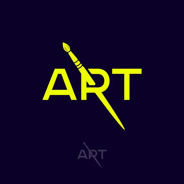 Logo Art Monogramme Avec Pinceau Art École Artistique Emblème Galerie — Image vectorielle