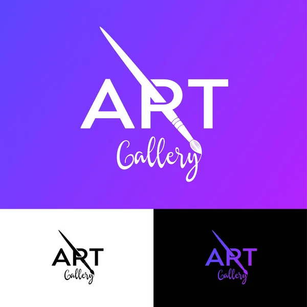 Art Gallery Logo Monogram Art Brush Artistic School Galery Emblem — Stock Vector