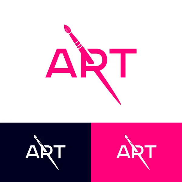 Logo Art Monogramme Avec Pinceau Art École Artistique Emblème Galerie — Image vectorielle