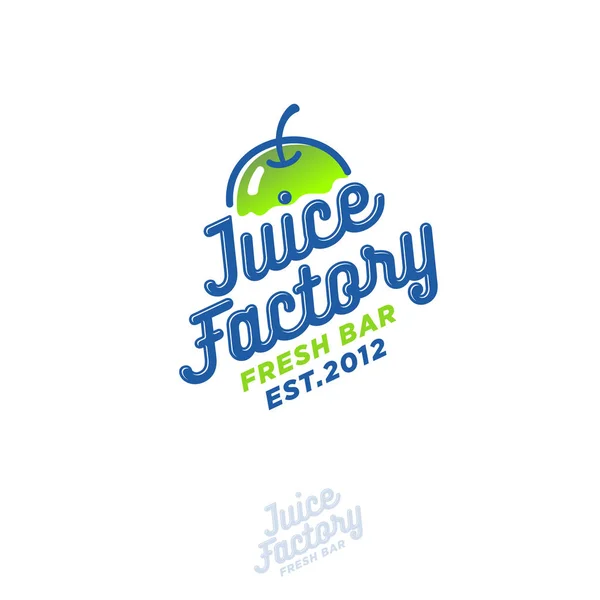 Logo Juice Factory Smoothie Désintoxication Jus Savoureux Café Des Boissons — Image vectorielle