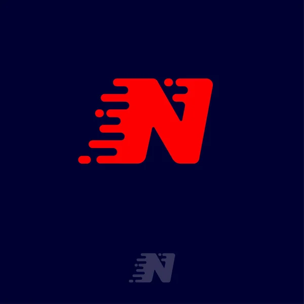 Красная Буква Движением Изолированная Темном Фоне Динамический Логотип Значок Скорости — стоковый вектор