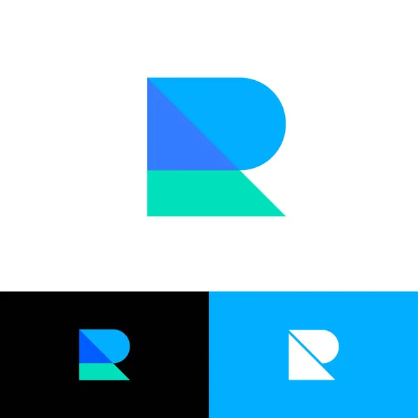 Logótipo Monograma Abstrato Elementos Transparentes Azuis Azuis Logotipo Construção Construção — Vetor de Stock