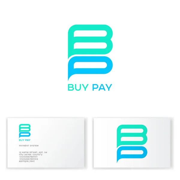 Letras Monograma Como Símbolo Bolha Logotipo Sistema Pagamento Cartão Comercial — Vetor de Stock