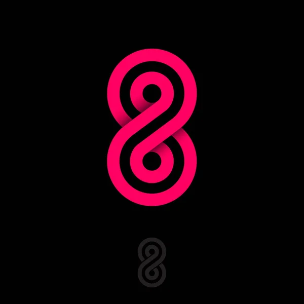 Numer Logo Składają Się Różowych Pasków Streszczenie Nieskończoności Emblemat — Wektor stockowy