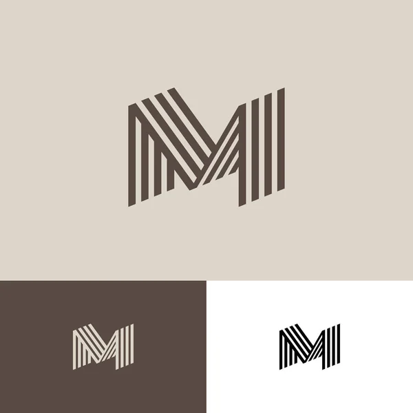 Logo Monogram Consist Folded Lines Letter Different Backgrounds — Stock Vector