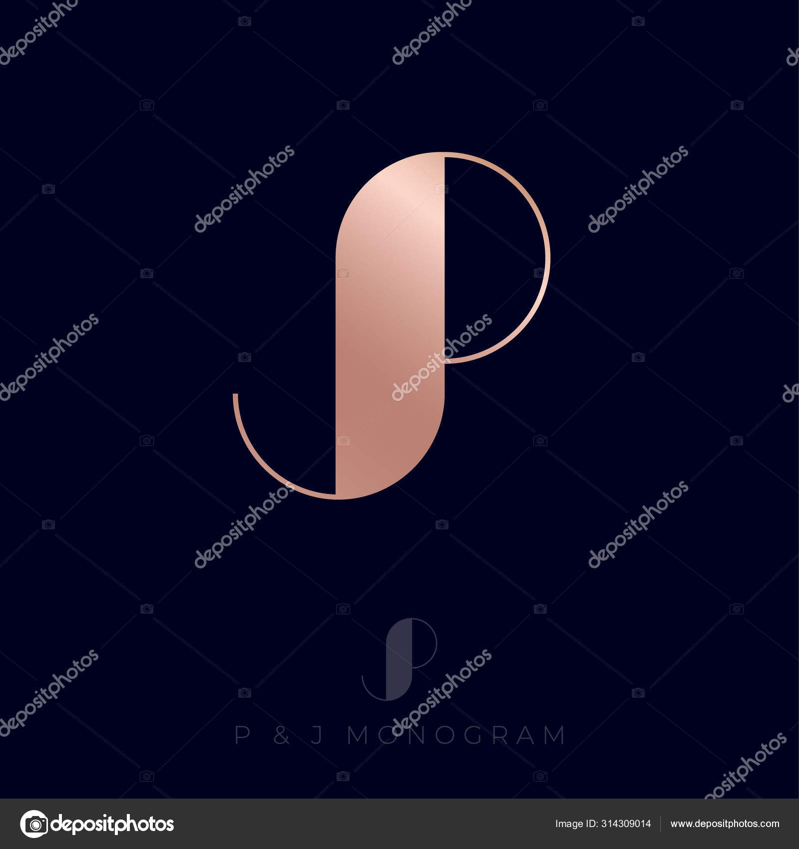 Monogram Letters Logo Gold Monogram Isolated Dark Background Stock Vector C Nataly 314 314309014