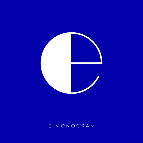 Monograma Logotipo Letra Monograma Blanco Aislado Sobre Fondo Azul Oscuro — Vector de stock