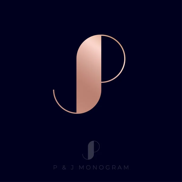 Monogram Letters Logo Gold Monogram Isolated Dark Background — 스톡 벡터