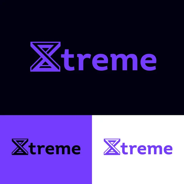 Extreem Logo Monogram Letter Als Onmogelijk Figuur Monochroom Optie — Stockvector