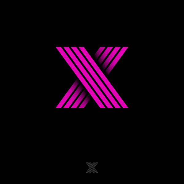X标志 X字母表由一些孤立在黑色背景上的条带组成 标志可用于网络 运动或商务 Ui图标 — 图库矢量图片