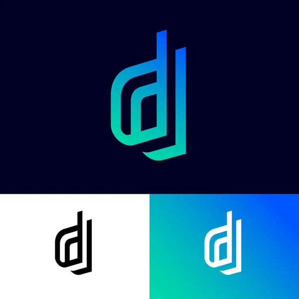 Letras Diferentes Origens Monograma Duplo Consiste Elementos Gradientes Este Logotipo —  Vetores de Stock