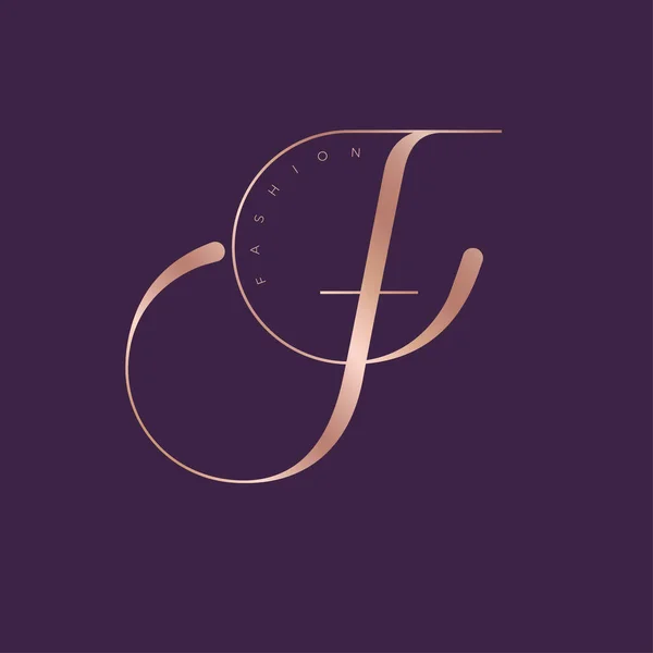 Carta Dourada Isolada Num Fundo Escuro Monograma Luxo Logo Pode — Vetor de Stock