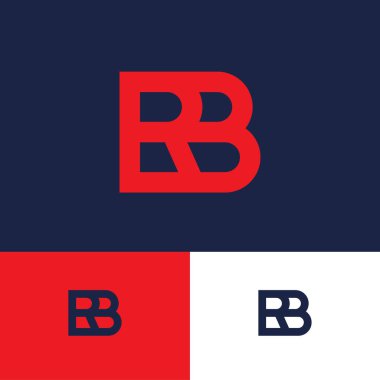 B, R logosu kavramı. B ve R kırmızı monogram. Logo iş, giysi, spor ve teknoloji için kullanılabilir.