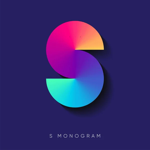 Logo Monograma Carta Degradado Abstracto Logotipo Puede Utilizar Para Música — Vector de stock