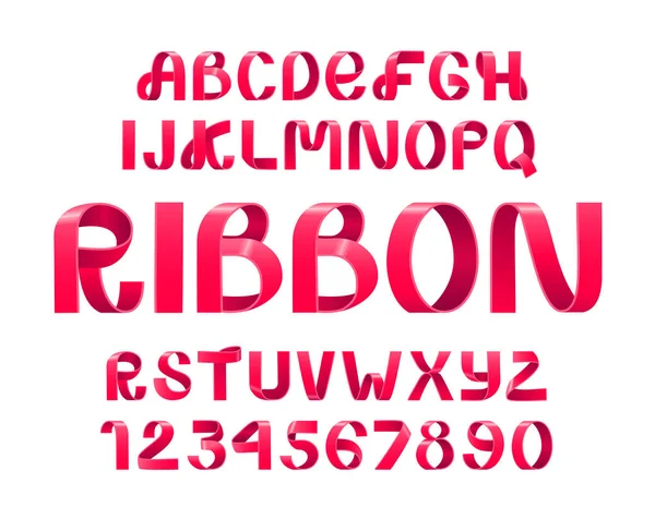 Red ribbon script fonte . — Vetor de Stock