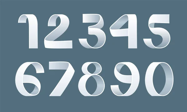 Vektör numaraları katlama kağıt