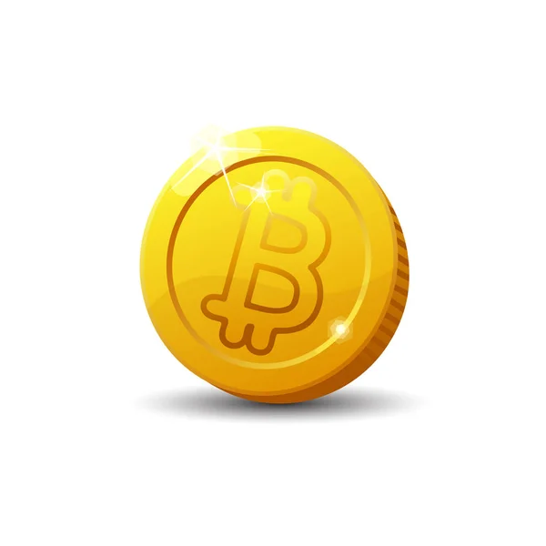 Bitcoin-Zeichen isoliert auf weißem Hintergrund. — Stockvektor
